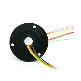   Üreges csúszógyűrű forgó érintkező 2A 6 vezetékes, kábelcsavarodás ellen,pl. kamera, robot, szélkerék, szélturbinába, aranyozott érintkezőkkel.