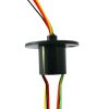 Slip ring rotary contact 2A 6-wire, large flange against cable twisting, e.g. camera, robot, wind wheel, wind turbine, with gold-plated contacts.