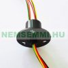 Slip ring rotary contact 2A 6-wire, large flange against cable twisting, e.g. camera, robot, wind wheel, wind turbine, with gold-plated contacts.