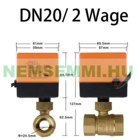   Oda-vissza motoros szelep 2 járatú zónaszelep váltószelep DN20 ¾" BB belső menetes csatlakozók 230V oda-vissza kapcsolás