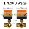 Motorized reciprocating valve 3-way zone valve changeover valve mixing valve DN20 ¾" BB internal thread connectors 230V Motorized reciprocating switching