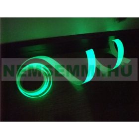 Világító fólia fényszalag 30 cm hosszú 12V vágható, lukasztható, ragasztható zöld szín 