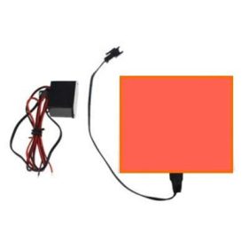   Világító fólia 10x10 cm 12V vágható, lukasztható, ragasztható piros szín - elektrolumineszcens fólia