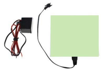 Luminous film 10x10 cm 12V can be cut, glued, glued yellow color - electroluminescent film