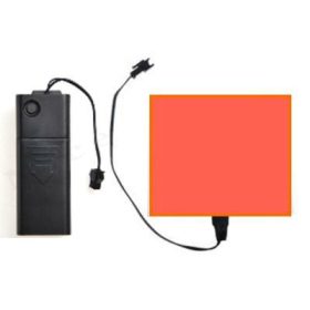 Világító fólia 10 x 10 cm 3V vágható, lukasztható, ragasztható piros szín - elektrolumineszcens fóli