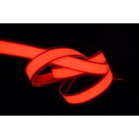   Világító fólia szalag 12 cm hosszú 12 voltos, vágható, lukasztható, ragasztható PIROS szín - elektrolumineszcens fólia