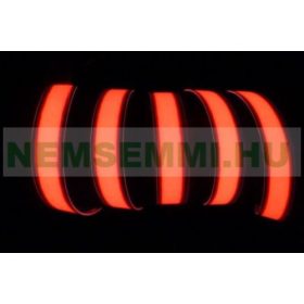   Világító fólia szalag 12 cm hosszú 12 voltos, vágható, lukasztható, ragasztható PIROS szín - elektrolumineszcens fólia