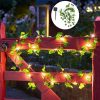 Solar amber string lights 5 meters 50 pcs warm white LED outdoor lighting waterproof decoration