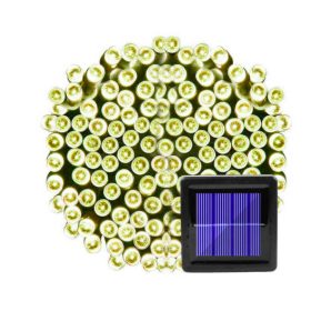 Napelemes fényfüzér 7 méter 50 db fehér LED kültéri világítás vízálló karácsonyi dekoráció