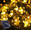 Solar String Lights 7 Meters 50 Pcs Warm White Flower LED Outdoor Lighting Waterproof Decoration Solar Lighting