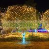 Napelemes fényfüggöny 150x150 cm meleg fehér LED kültéri hálós világítás vízálló karácsony