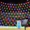 Solar Light Curtain 300x200cm Colorful LED Outdoor Mesh Lighting Waterproof Christmas Decoration 8 Modes Solar Lighting