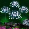 Solar Ground Fireworks Lighting 150LED Cold White Waterproof Christmas Decoration Solar Sparkler Light