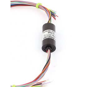   Forgó érintkező, csúszógyűrű 2A 12 vezetékes, kábelcsavarodás ellen, pl. kamera, robot, szélkerék, szélturbinába, aranyozott érintkezőkkel.