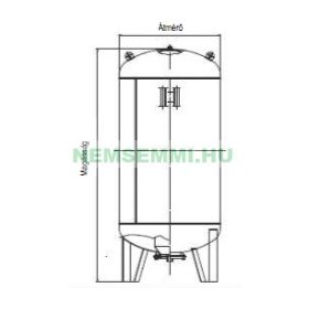   Fűtési rendszer tágulási tartály 400 liter, EPDM gumi membránnal piros színben