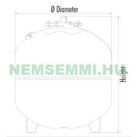   Fűtési rendszer horizontális fekvő tágulási tartály 60 liter, EPDM gumi membránnal piros színben