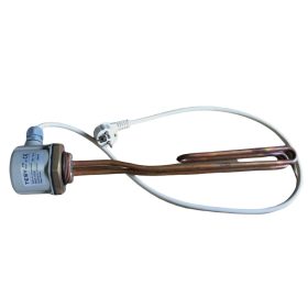   Fűtőbetét 230V 3000W Tesy termosztátos fűtőpatron 1½" azaz 6/4" cekász 3 kW Plug and Play 160–500 literes bojlerekhez és puffer tartályokhoz