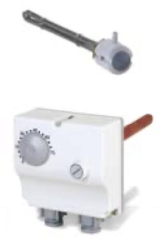 Elektromos fűtőbetét 230V 4500W Tesy fűtőpatron külső termosztáttal 1½" azaz 6/4" 800–2000 literes bojlerekhez és puffer tartályokhoz cekász 4,5 kW 