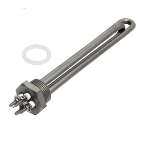   Fűtőbetét cekász egyenáramú 48V 600W  1" rozsdamentes fűtőpatron vízmelegítő fűtés fűtőszál széltgenerátor vagy napelem rendszerhez is