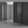 Modern design radiátor 260x1400 mm 492W antracit szín középső bekötéssel fali csatlakozással és termosztáttal különleges hosszított és keskenyített, stílusos megjelenés