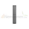Modern design radiátor 260x1400 mm 492W antracit szín középső bekötéssel fali csatlakozással és termosztáttal különleges hosszított és keskenyített, stílusos megjelenés