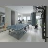 Modern design radiátor 260x1400 mm 492W antracit szín középső bekötéssel fali csatlakozással és termosztáttal különleges hosszított és keskenyített, stílusos megjelenés