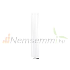   Modern design radiátor 260x1400 mm 492W fehér szín középső bekötéssel fali csatlakozással és termosztáttal különleges hosszított és keskenyített, stílusos megjelenés