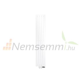   Modern design radiátor 260x1400 mm 492W fehér szín középső bekötéssel padló csatlakozással és termosztáttal különleges hosszított és keskenyített, stílusos megjelenés