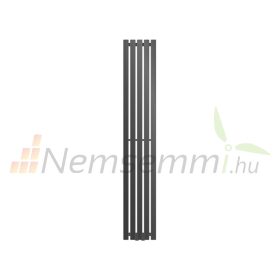 Modern design radiátor 260x1600 mm 557W antracit szín középső csatlakozás különleges hosszított és keskenyített, stílusos megjelenés teljesítmény
