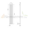 Modern design radiator 260x1600 mm 557W in white color, special elongated and narrowed, stylish appearance performance
