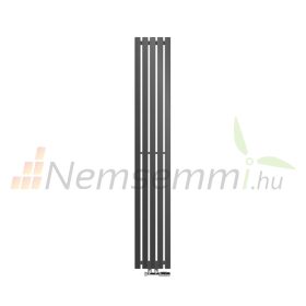   Modern design radiátor 260x1800 mm 623W antracit szín középső csatlakozás fali bekötésű különleges hosszított és keskenyített, stílusos megjelenés