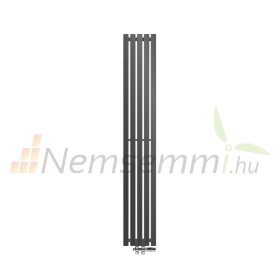   Modern design radiátor 260x1800 mm 623W antracit szín középső csatlakozás padló bekötésű különleges hosszított és keskenyített, stílusos megjelenés