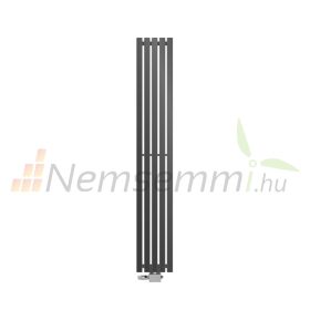   Modern design radiátor 260x1800 mm 623W antracit szín középső csatlakozás univerzális bekötésű különleges hosszított és keskenyített, stílusos megjelenés