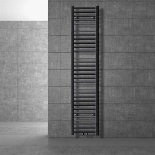Towel radiator 300x1800 mm anthracite single row - straight version central connection