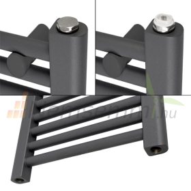   Törölközőszárító radiátor 300x1800 mm antracit 555W egysoros - egyenes változat szélső csatlakozás