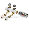 Towel dryer radiator 300x1800 mm white 555W single row - straight version central connection wall connection