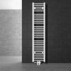Towel dryer radiator 300x1800 mm white 555W single row - straight version central connection floor connection