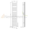 Törölközőszárító radiátor 300x1800 mm króm 367W egysoros - egyenes változat szélső csatlakozás
