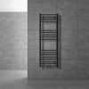 Towel radiator 400x1200 mm anthracite single row - curved version with central connection