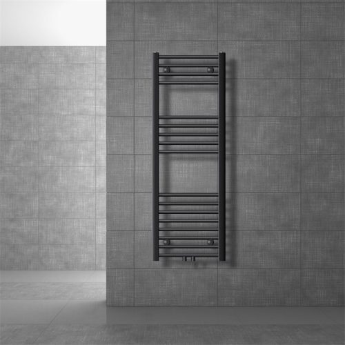Towel radiator 400x1200 mm anthracite single row - curved version with central connection