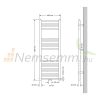 Towel dryer radiator 400x1200 mm chrome single-row straight version with central connection
