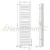 Towel dryer radiator 400x1800 mm anthracite single row - with curved central connection