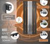 Tükrös radiátor 450x1200 mm antracit szín különleges tükör berakással padló csatlakozású szelepcsappal, stílusos és egyedi megjelenés