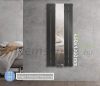 Tükrös radiátor 450x1200 mm antracit szín különleges tükör berakással padló csatlakozású szelepcsappal, stílusos és egyedi megjelenés
