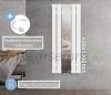Tükrös radiátor 450x1200 mm fehér szín különleges tükör berakással 900W fűtőbetéttel különleges formatervezés, stílusos és egyedi megjelenés
