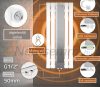Tükrös radiátor 450x1200 mm fehér szín különleges tükör berakással 900W fűtőbetéttel különleges formatervezés, stílusos és egyedi megjelenés