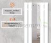 Tükrös radiátor 450x1200 mm fehér szín különleges tükör berakással 900W fűtőbetéttel különleges formatervezés, stílusos és egyedi megjelenés