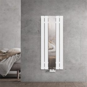   Tükrös radiátor 450x1200 mm fehér szín különleges tükör berakással fali csatlakozóval különleges formatervezés, stílusos és egyedi megjelenés 