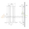 Tükrös radiátor 450x1200 mm fehér szín különleges tükör berakással fali csatlakozóval különleges formatervezés, stílusos és egyedi megjelenés