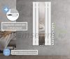 Tükrös radiátor 450x1200 mm fehér szín különleges tükör berakással univerzális csatlakozóval különleges formatervezés, stílusos és egyedi megjelenés
